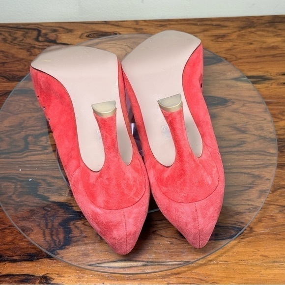 Pelle Moda Iria Pointed Toe Pump in Flame Red Suede - Picture 14 of 16